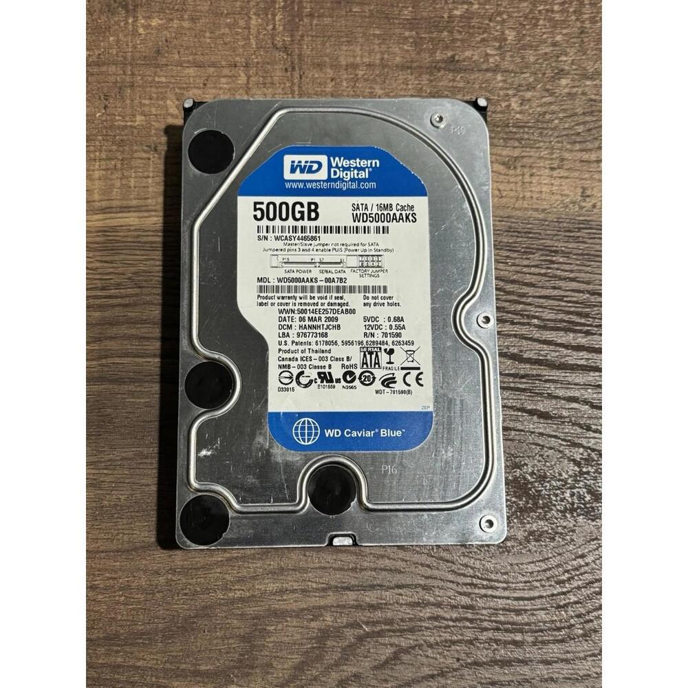 Western Digital WD Blue WD5000AAKS 500GB  16MB Cache Not Tested
